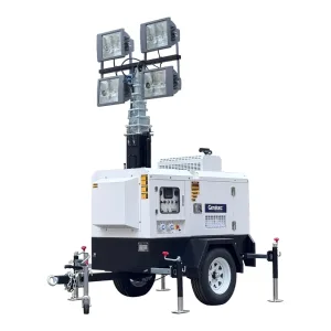 8m Hydraulic 4x1000W Lighting Tower with Quanchai QC380D Engine